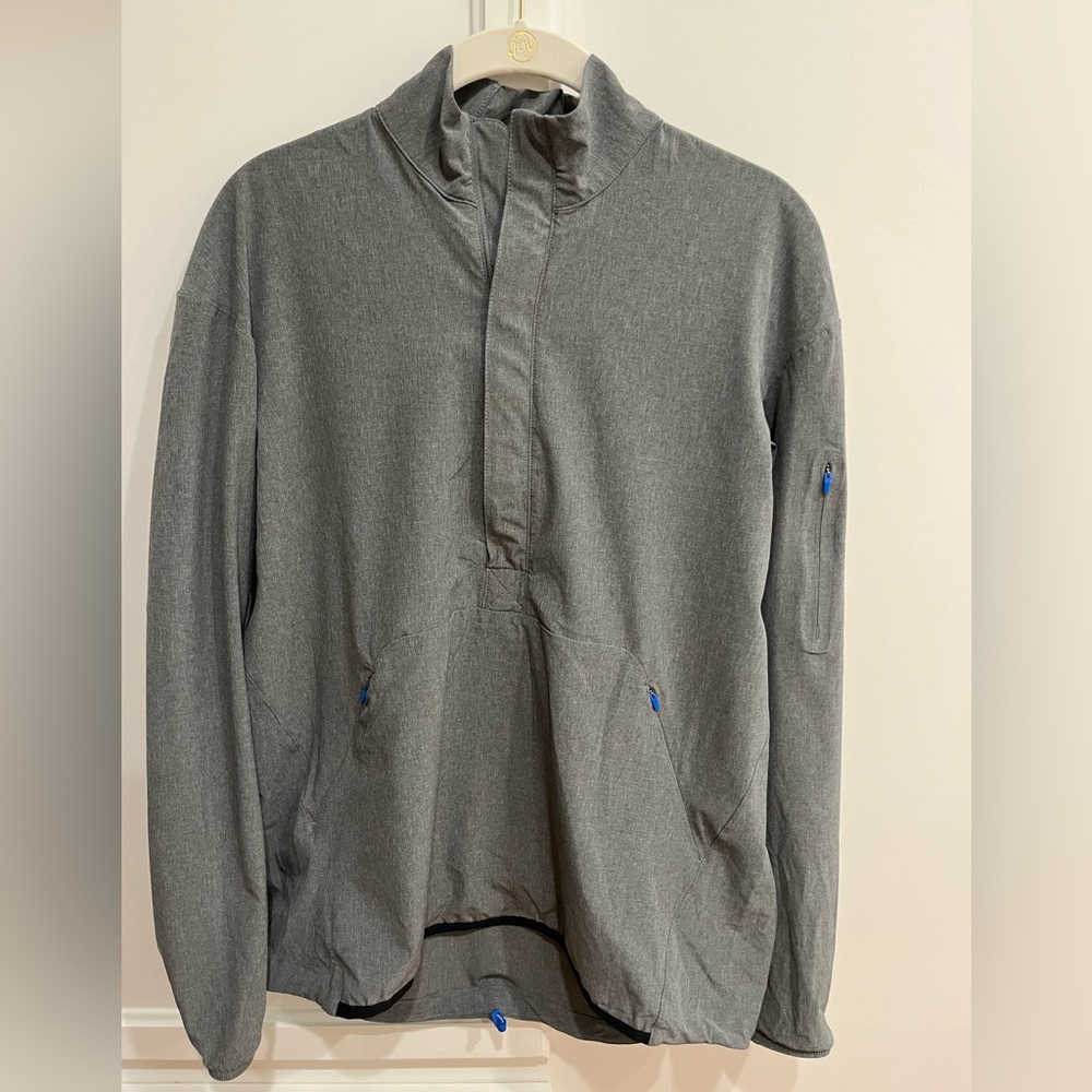 Janji Men’s 1/2 Zip Anorak Windbreaker Lightweight - Gray - Medium